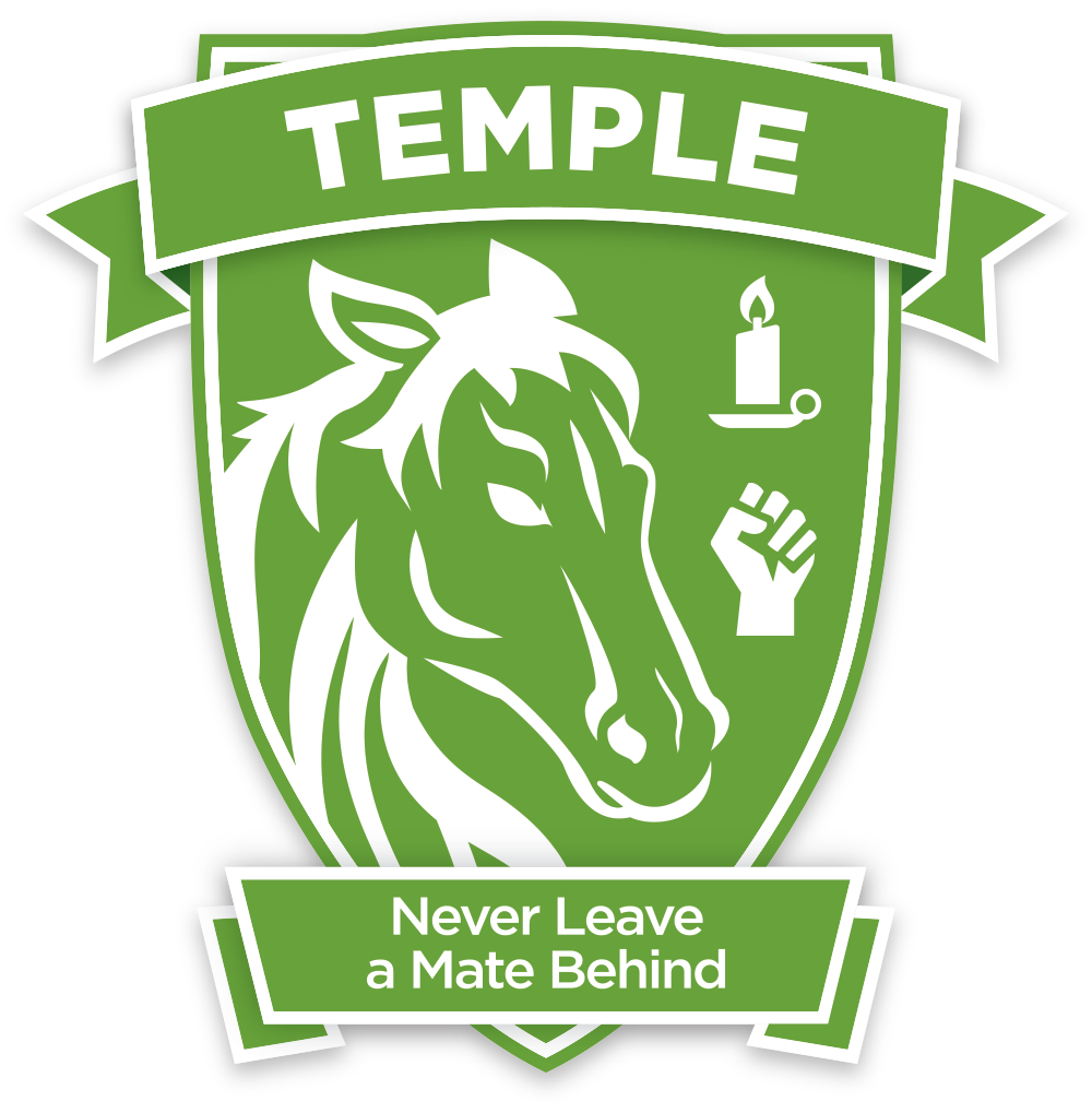 Temple Mascot - Never Leave a Mate Behind