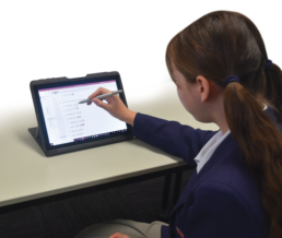Year 7 student on a tablet