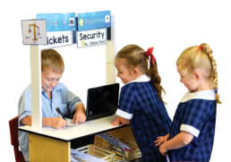 iTime students at ticket desk