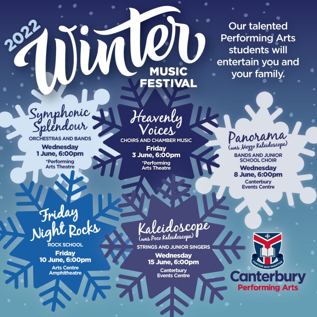 2022 Winter Music Festival: 1-15 June Concert Details – Canterbury College