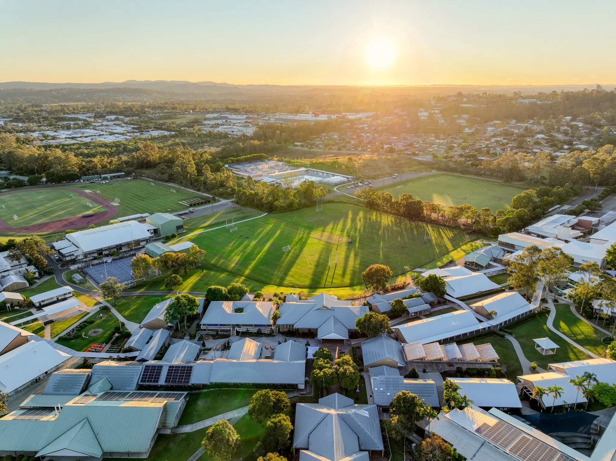 Aerial view of the Canterbury College campus